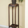 brown circle flower stand, Hand made planter in solid wood, special design plant stand, Solid Hardwood - SlabstudioHongKong