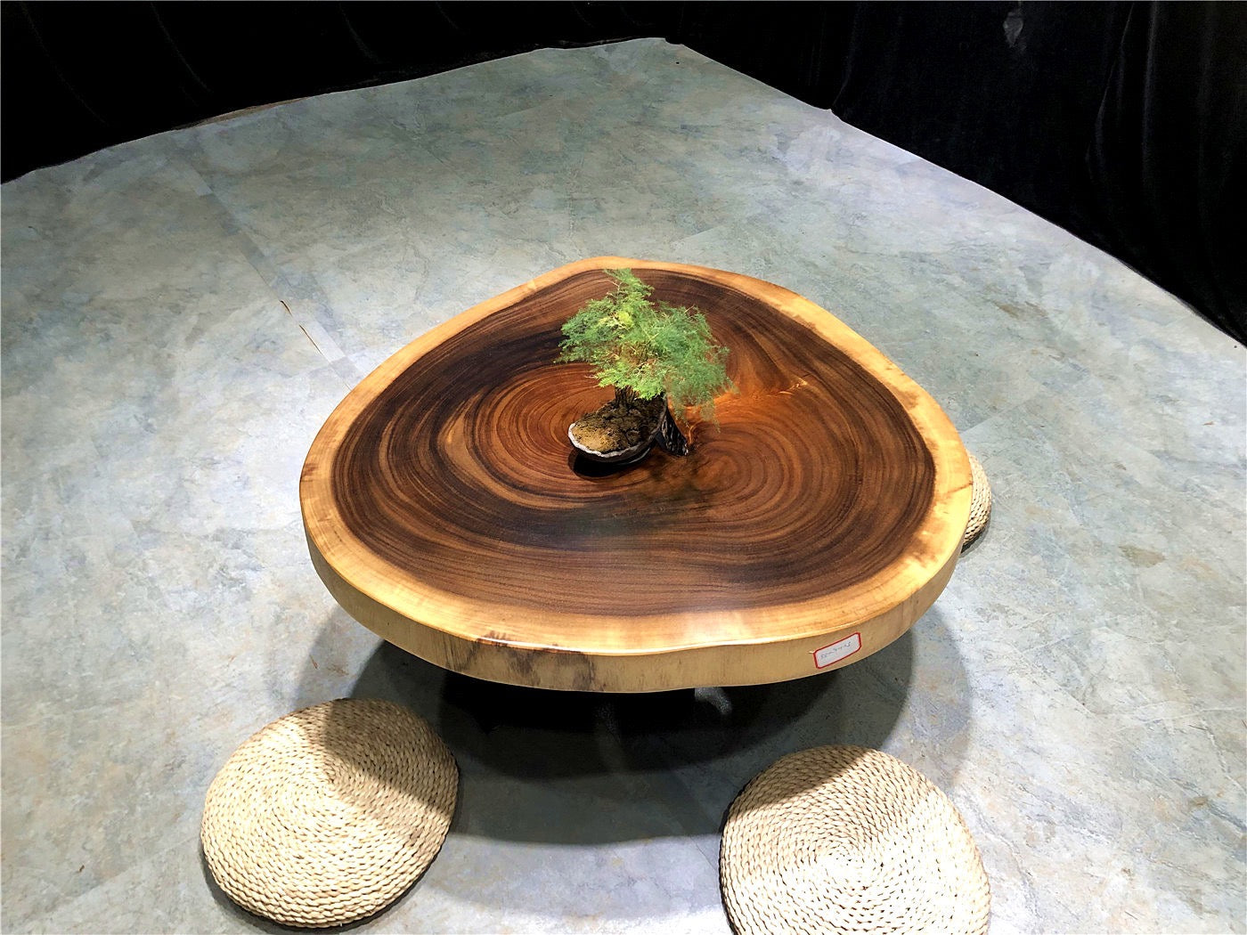 crate and barrel coffee table, round live edge table natural wood coffee table - SlabstudioHongKong
