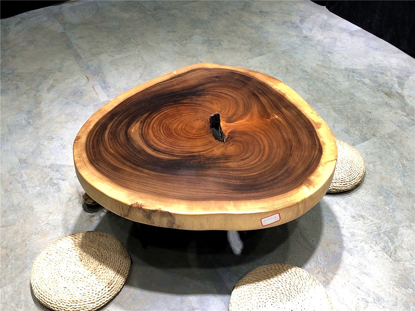 crate and barrel coffee table, round live edge table natural wood coffee table - SlabstudioHongKong
