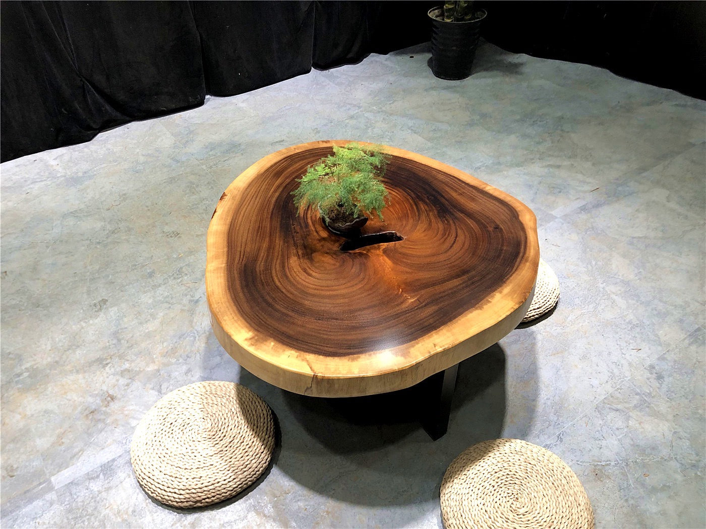 crate and barrel coffee table, round live edge table natural wood coffee table - SlabstudioHongKong