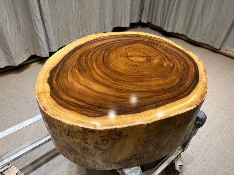 drum coffee table, large coffee table, round wooden coffee table, wood coffee tables - SlabstudioHongKong
