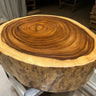 drum coffee table, large coffee table, round wooden coffee table, wood coffee tables - SlabstudioHongKong
