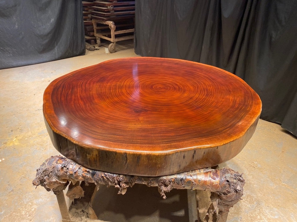 outdoor coffee table, lift top coffee table, modern coffee table,round wood coffee table - SlabstudioHongKong