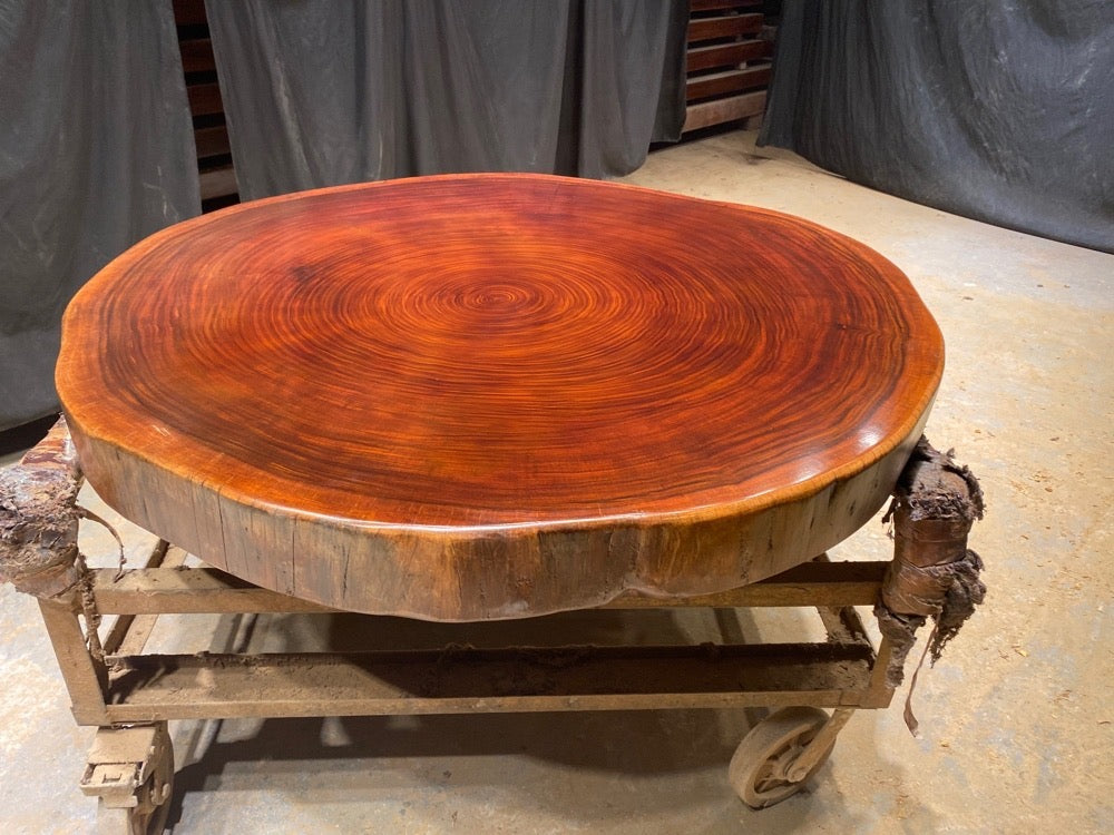 outdoor coffee table, lift top coffee table, modern coffee table,round wood coffee table - SlabstudioHongKong