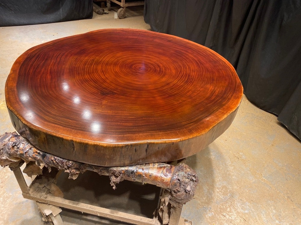 outdoor coffee table, lift top coffee table, modern coffee table,round wood coffee table - SlabstudioHongKong