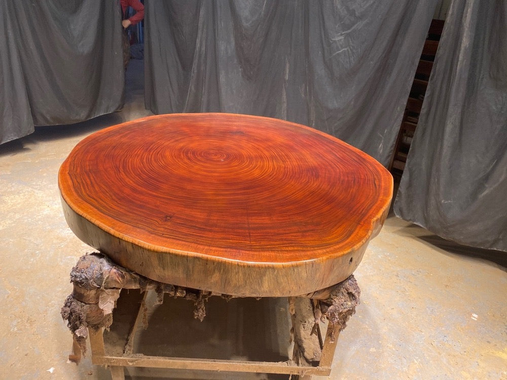outdoor coffee table, lift top coffee table, modern coffee table,round wood coffee table - SlabstudioHongKong