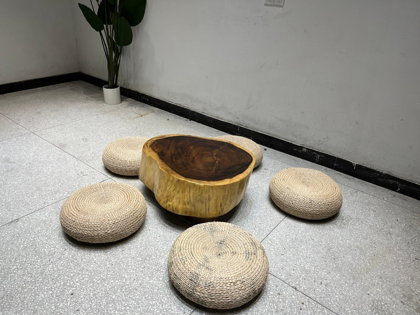 Outdoor table, oval coffee table, walnut coffee table, wooden coffee table, outdoor chair - SlabstudioHongKong
