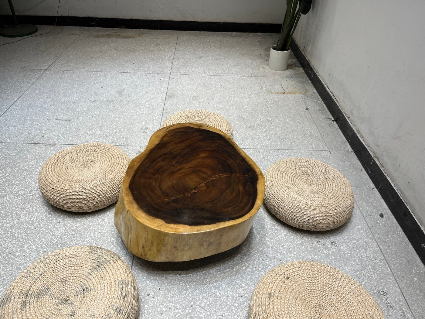 Outdoor table, oval coffee table, walnut coffee table, wooden coffee table, outdoor chair - SlabstudioHongKong