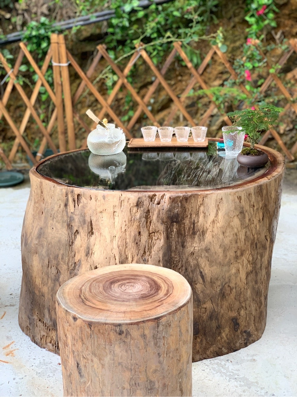 outdoor table X 1 set, Camphor coffee table - SlabstudioHongKong