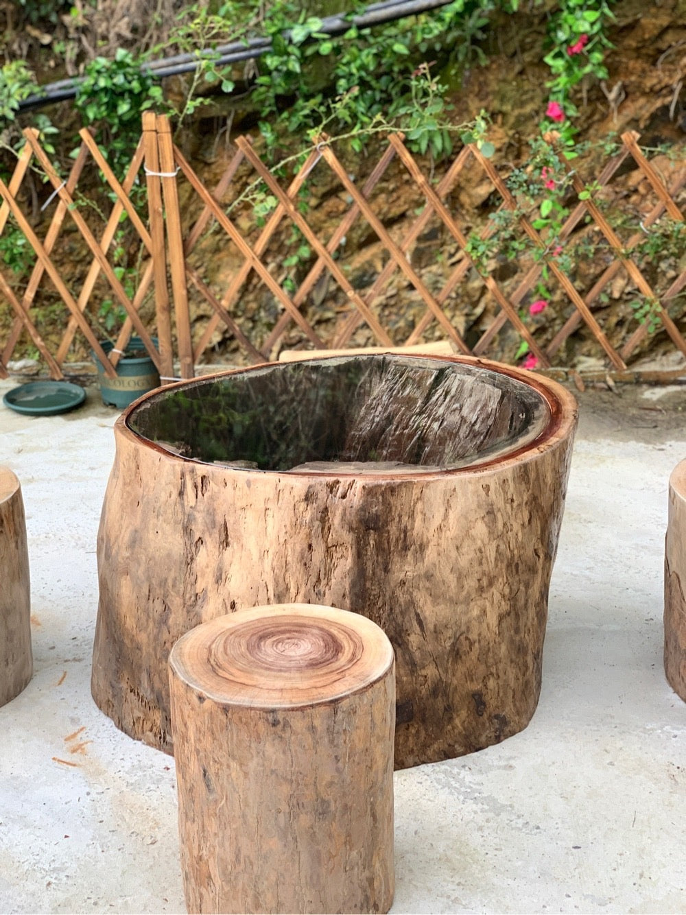 outdoor table X 1 set, Camphor coffee table - SlabstudioHongKong