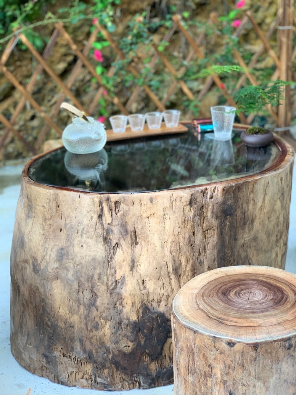 outdoor table X 1 set, Camphor coffee table - SlabstudioHongKong