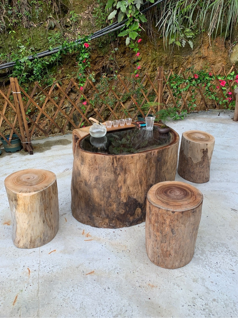 outdoor table X 1 set, Camphor coffee table - SlabstudioHongKong