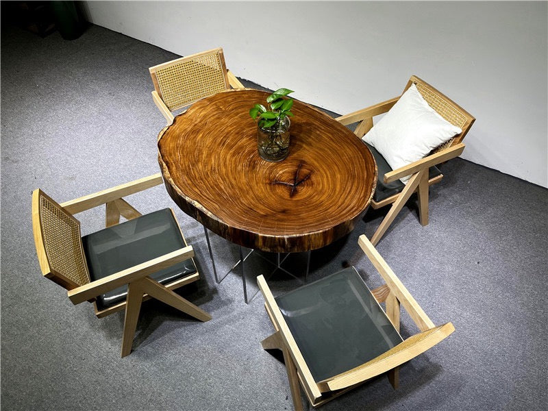 round live edge dining table, live edge round coffee table, coffee tables - SlabstudioHongKong