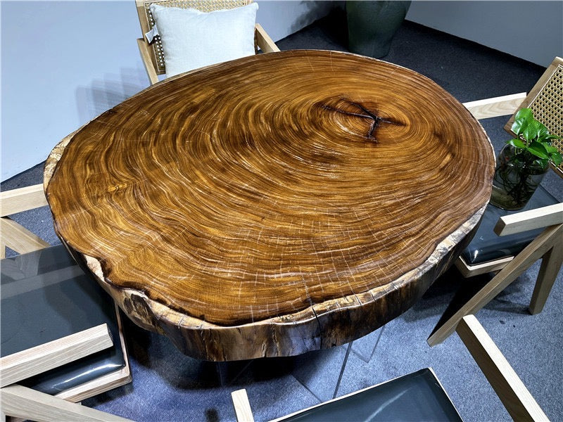 round live edge dining table, live edge round coffee table, coffee tables - SlabstudioHongKong