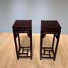 Vintage mahogany  Pedestal Square Side Table, mahogany plant stand - SlabstudioHongKong