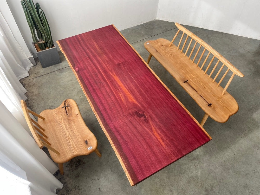 Live edge one solid purple heart wood slab For sale, purpleheart wood table, purpleheart wood slab 