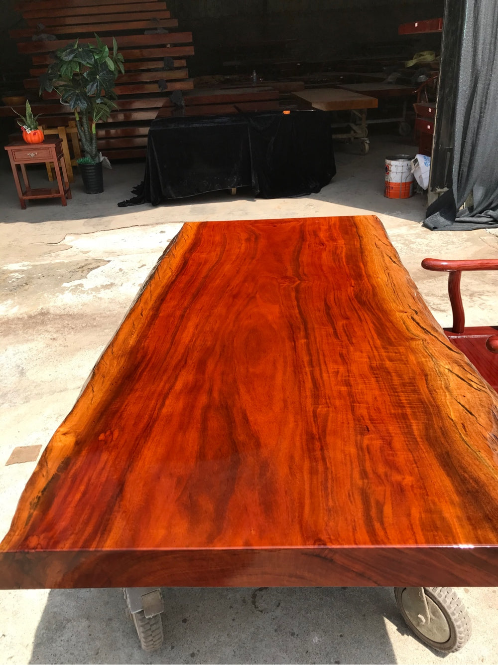 wood slabs for table tops uk, Rhodesian Copal wood slab dining table, wood slab table top - SlabstudioHongKong