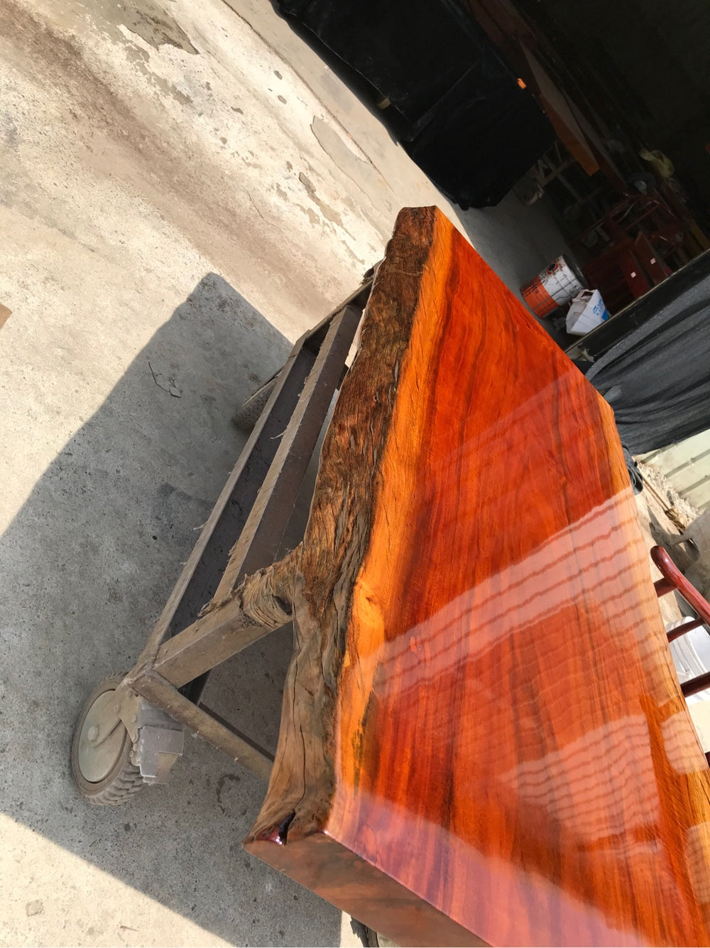 wood slabs for table tops uk, Rhodesian Copal wood slab dining table, wood slab table top - SlabstudioHongKong