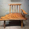 Outdoor Wood Bench chair, walnut wood beach chair, Modern flower Chair - SlabstudioHongKong