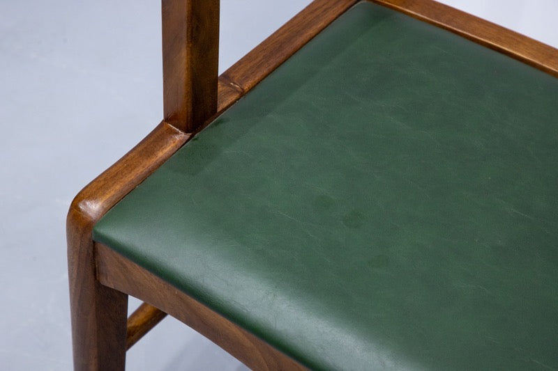 Leather Chair, walnut chair,  Side Chair,wood chair, leather desk chair - SlabstudioHongKong