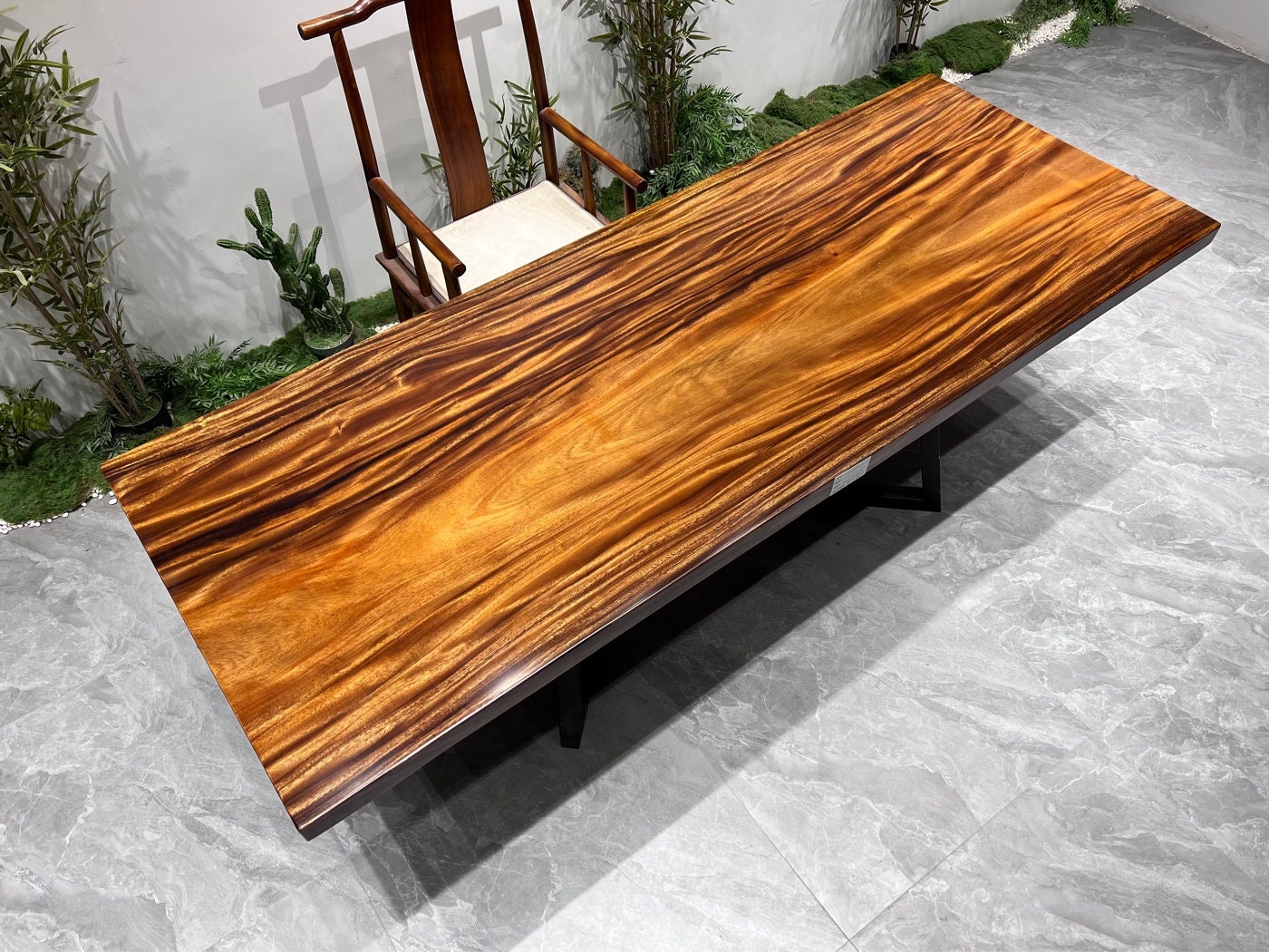 Custom Wood Slab Kitchen, Walnut Dining Table, Walnut Table, Solid American Walnut - SlabstudioHongKong