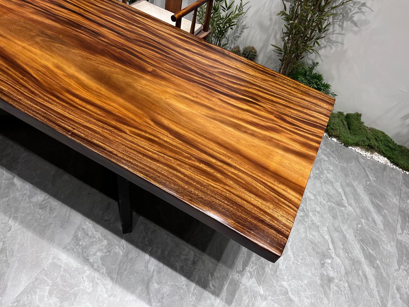 Custom Wood Slab Kitchen, Walnut Dining Table, Walnut Table, Solid American Walnut - SlabstudioHongKong