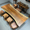 Live Edge Kitchen Table, Black walnut slab, Walnut Dining Table, Walnut Table, Solid American Walnut - SlabstudioHongKong