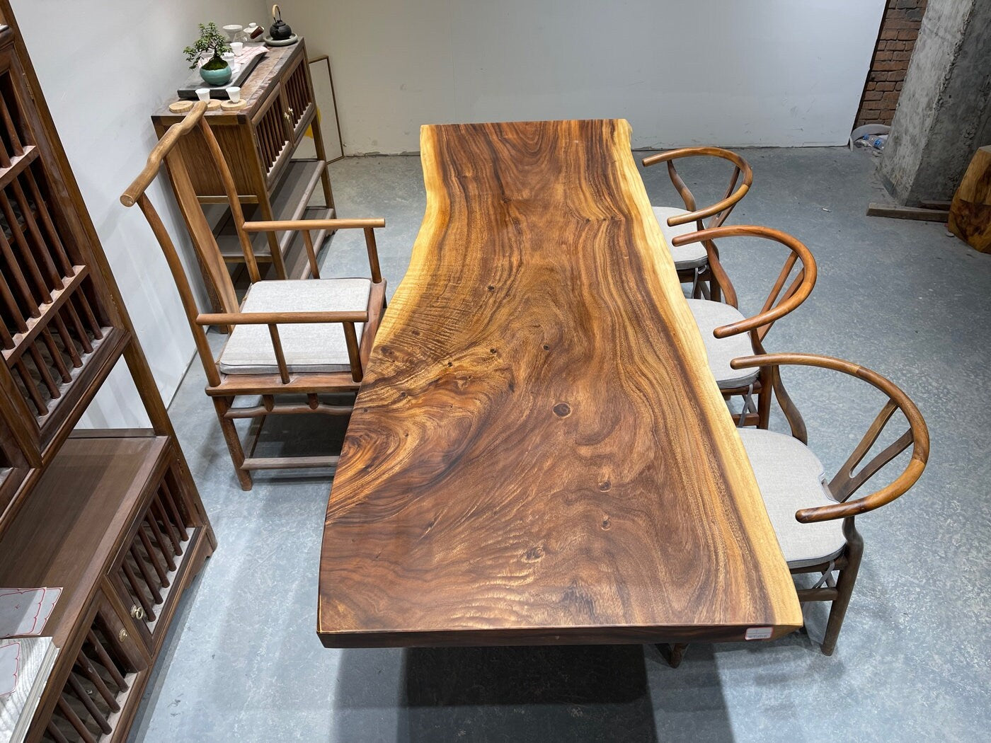 Slab For Dining Table , South American Walnut Slab table - SlabstudioHongKong
