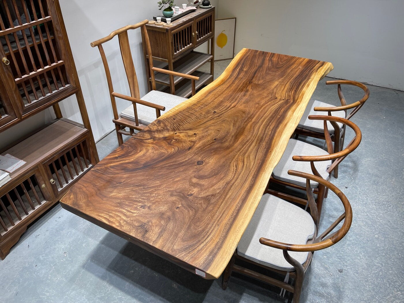 Slab For Dining Table , South American Walnut Slab table - SlabstudioHongKong