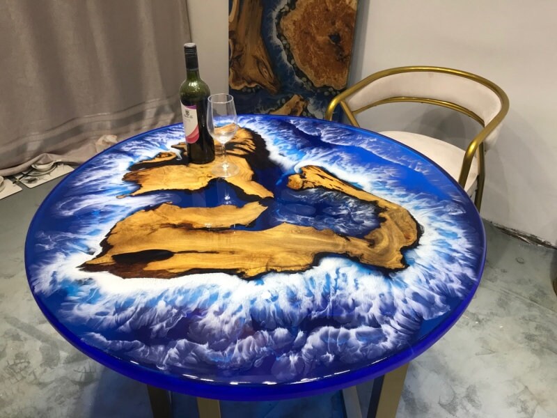 unique coffee table,  Epoxy table, Epoxy resin coffee table, Epoxy table walnut, wood table, resin table - SlabstudioHongKong