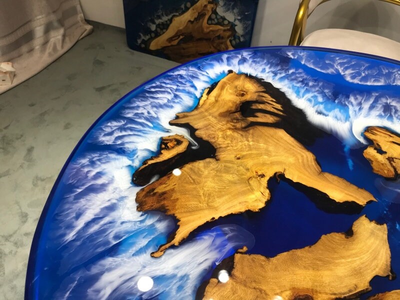 unique coffee table,  Epoxy table, Epoxy resin coffee table, Epoxy table walnut, wood table, resin table - SlabstudioHongKong
