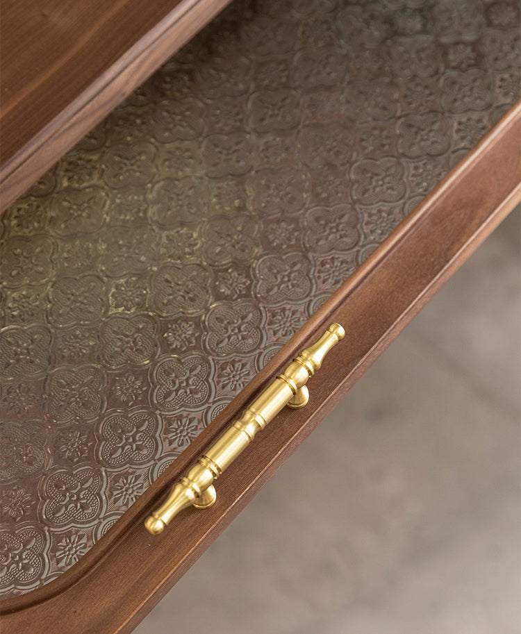 walnut and glass display cabinet, mid century end table, modern walnut cabinets - SlabstudioHongKong