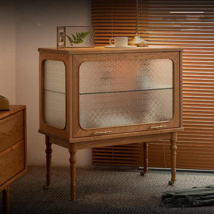 walnut and glass display cabinet, mid century end table, modern walnut cabinets - SlabstudioHongKong