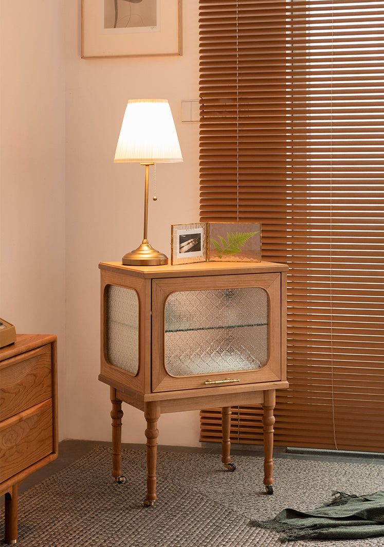walnut and glass display cabinet, mid century end table, modern walnut cabinets - SlabstudioHongKong