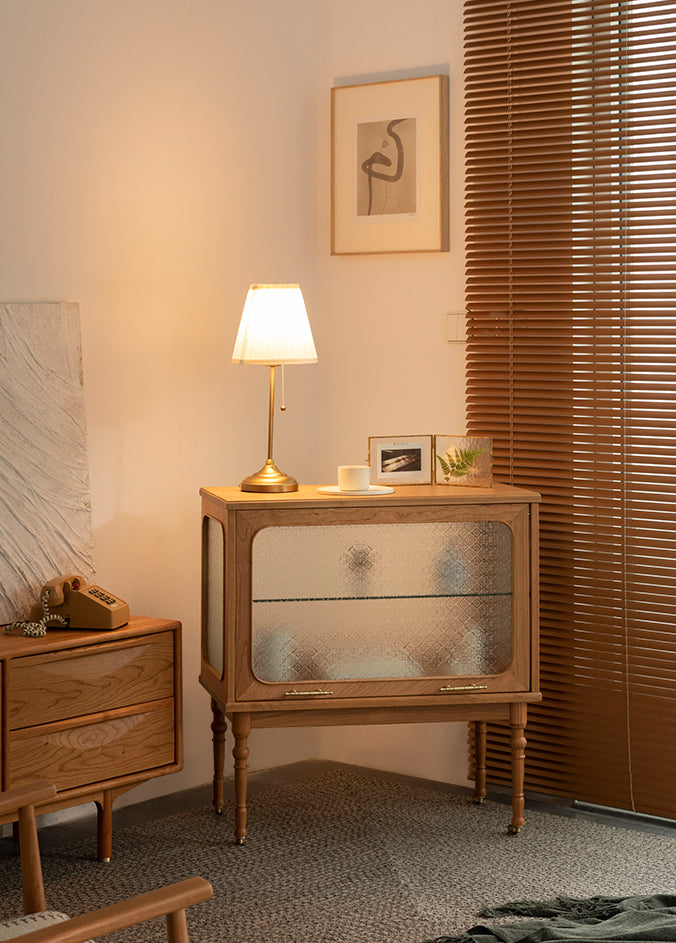 walnut and glass display cabinet, mid century end table, modern walnut cabinets - SlabstudioHongKong