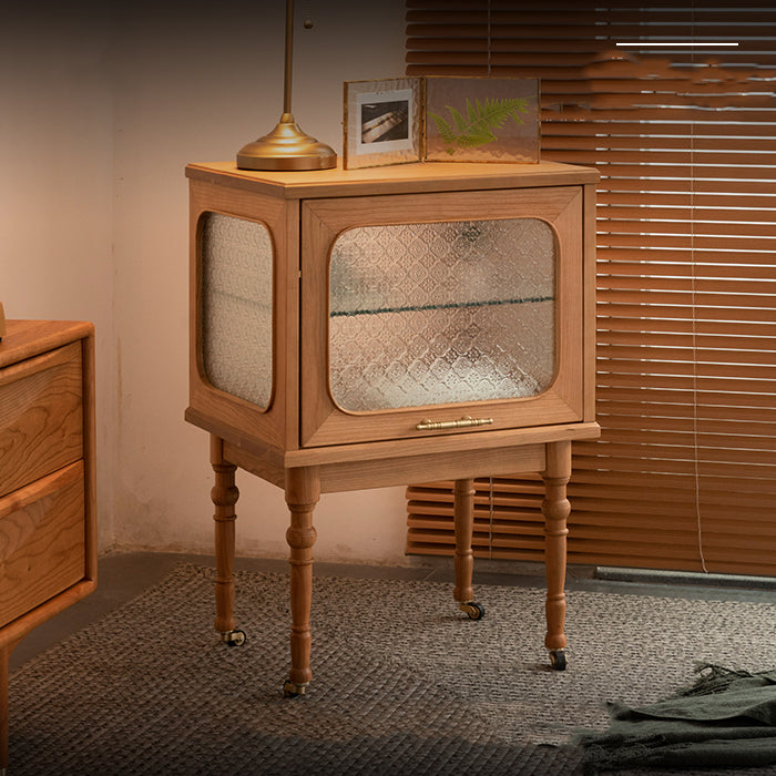walnut and glass display cabinet, mid century end table, modern walnut cabinets - SlabstudioHongKong