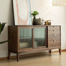 japanese style walnut sideboard,japanese style Walnut cabinet, Wide Sideboard, Solid Wood Buffet Table, Mid Century Credenza - SlabstudioHongKong