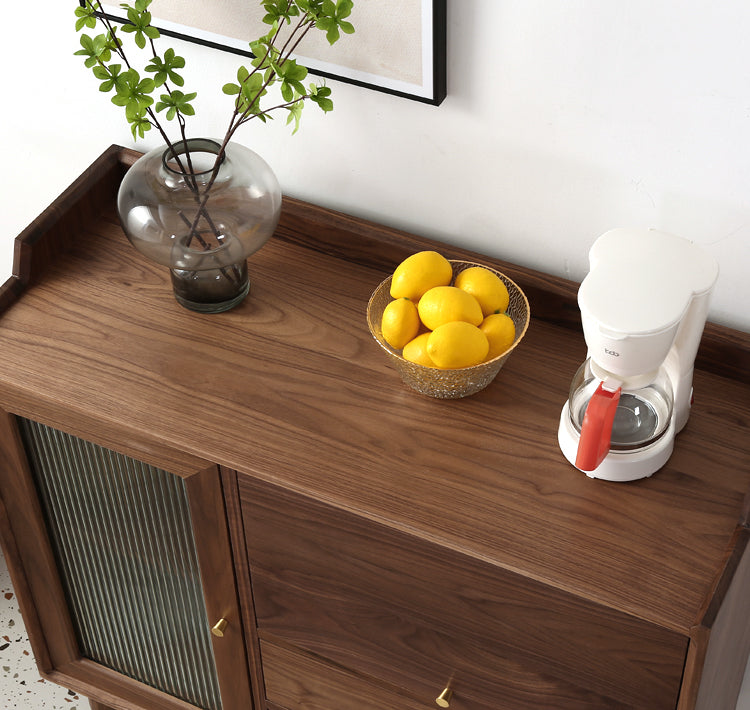 solid walnut cabinet for three size option, wood walnut cabinet, walnut kitchen cupboard - SlabstudioHongKong