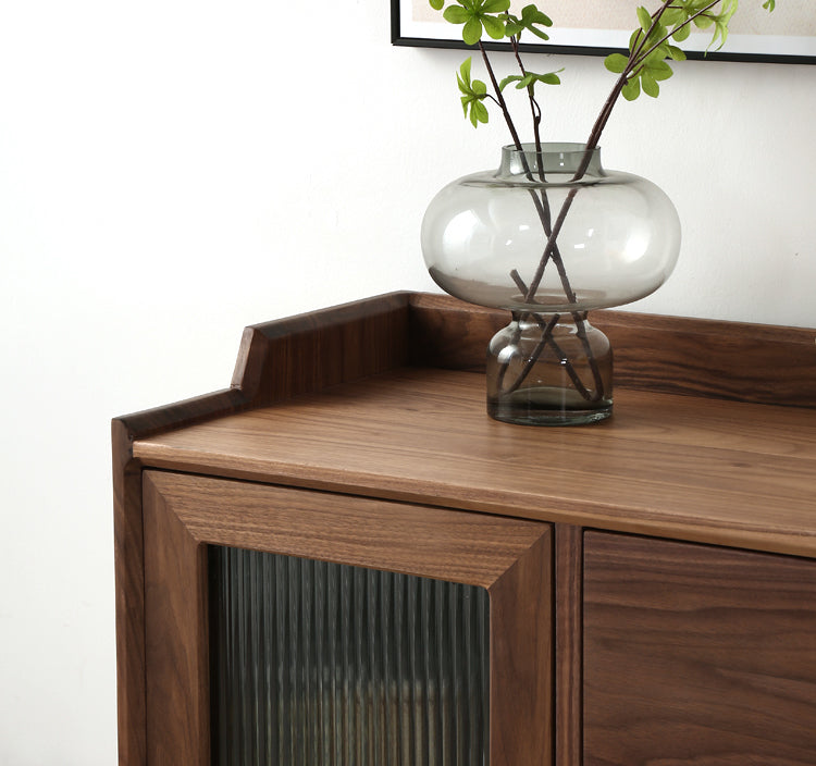 solid walnut cabinet for three size option, wood walnut cabinet, walnut kitchen cupboard - SlabstudioHongKong