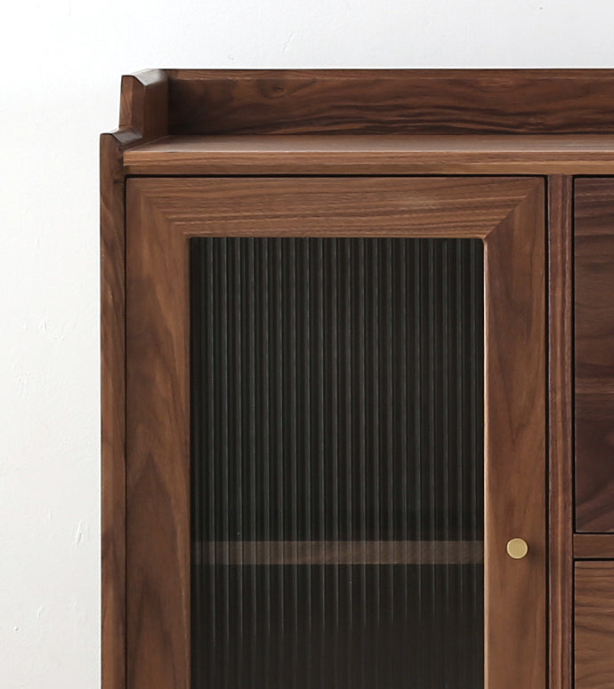 solid walnut cabinet for three size option, wood walnut cabinet, walnut kitchen cupboard - SlabstudioHongKong