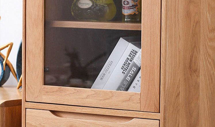 cabinets oak, cerused oak cabinets, natural oak cabinets, 2 drawer oak display cabinet - SlabstudioHongKong