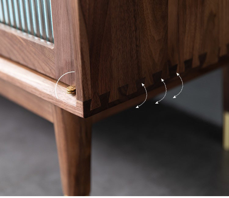 walnut kitchen cupboard for two option, modern walnut cabinets, walnut cabinet kitchen - SlabstudioHongKong