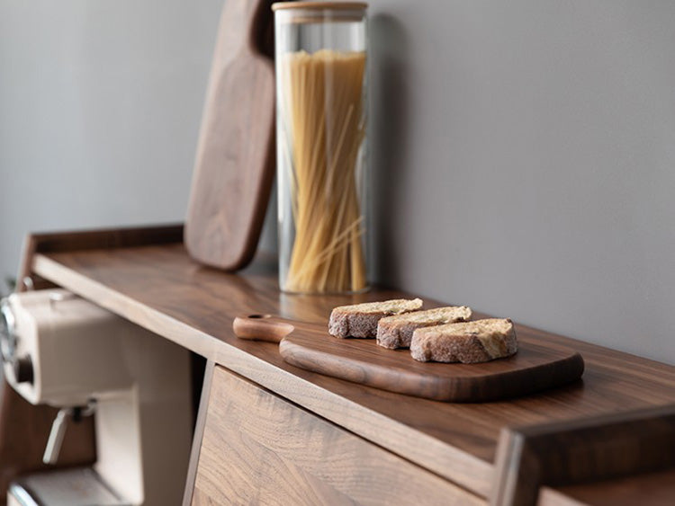 walnut kitchen cupboard for two option, modern walnut cabinets, walnut cabinet kitchen - SlabstudioHongKong