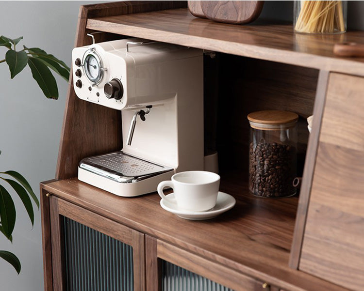 walnut kitchen cupboard for two option, modern walnut cabinets, walnut cabinet kitchen - SlabstudioHongKong