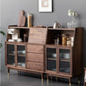 walnut kitchen cupboard for two option, modern walnut cabinets, walnut cabinet kitchen - SlabstudioHongKong