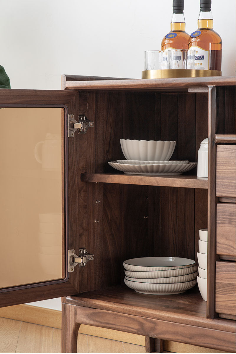 walnut wood cabinet, wood cupboard, high quality wood storage cupboard, walnut cabinets - SlabstudioHongKong