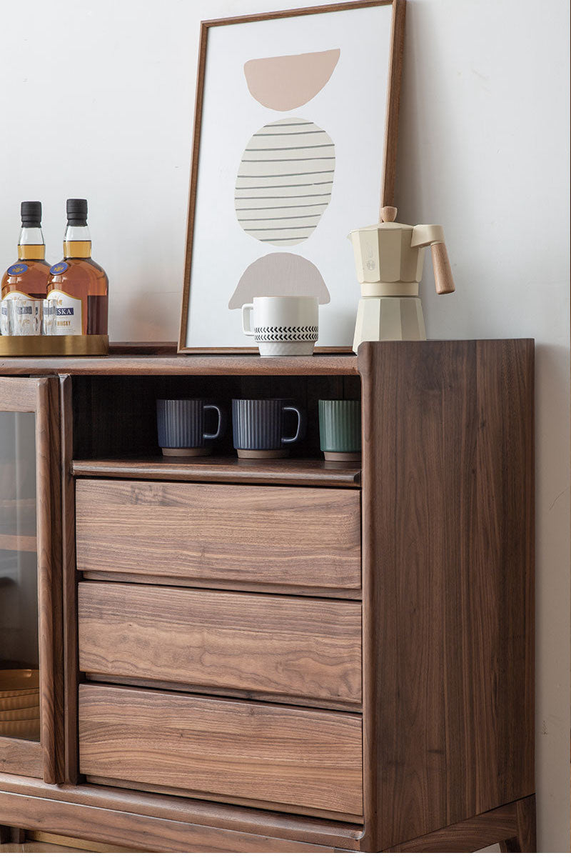 walnut wood cabinet, wood cupboard, high quality wood storage cupboard, walnut cabinets - SlabstudioHongKong