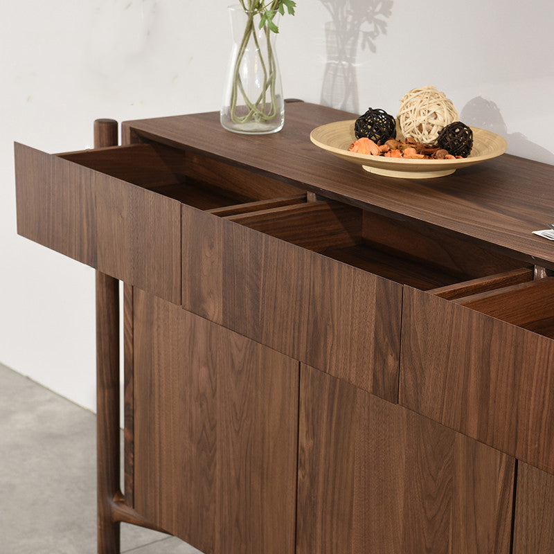 dark solid walnut sideboard buffet, art deco walnut sideboard, black walnut sideboard - SlabstudioHongKong