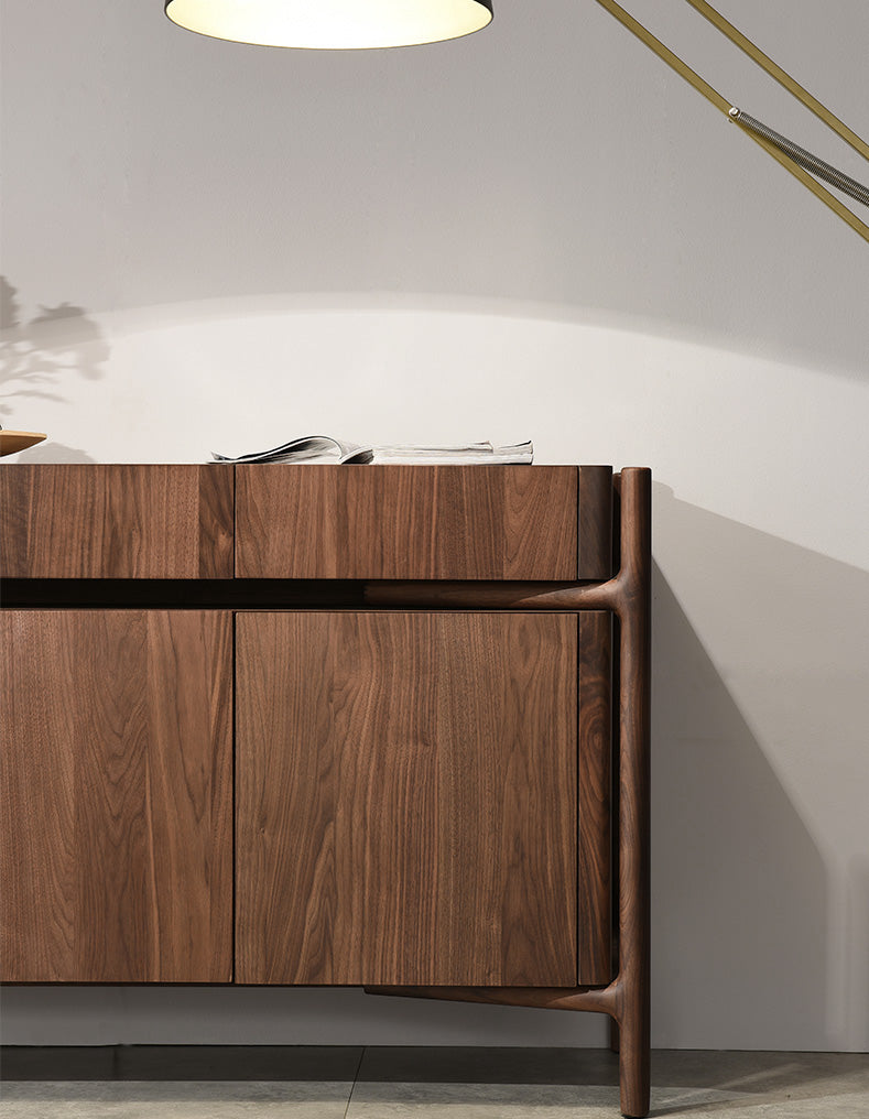 dark solid walnut sideboard buffet, art deco walnut sideboard, black walnut sideboard - SlabstudioHongKong