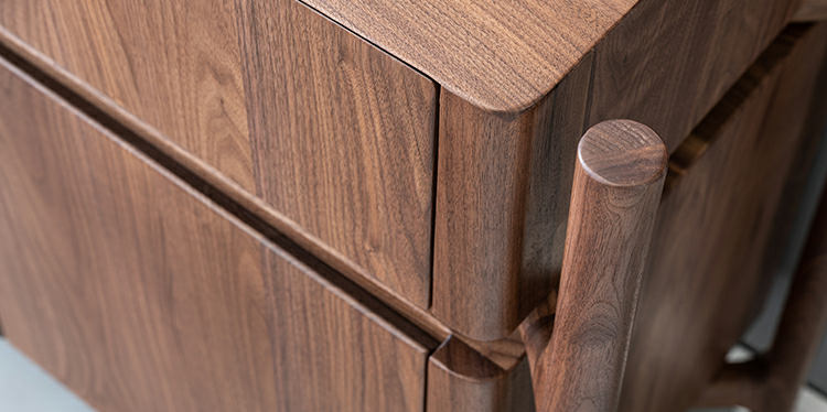 dark solid walnut sideboard buffet, art deco walnut sideboard, black walnut sideboard - SlabstudioHongKong